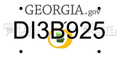 DI3B925 Georgia License Plate