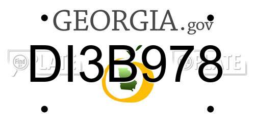 DI3B978 Georgia License Plate