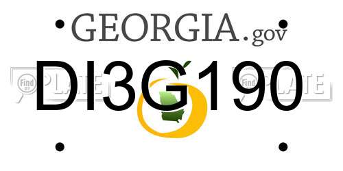 DI3G190 Georgia License Plate