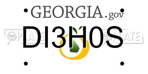 DI3H0S Georgia License Plate