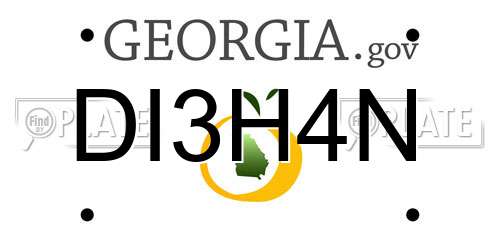 DI3H4N Georgia License Plate