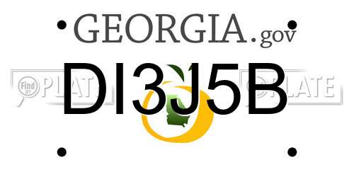 DI3J5B Georgia License Plate