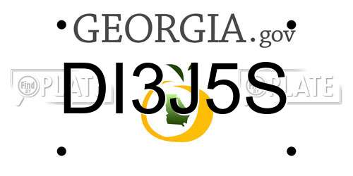 DI3J5S Georgia License Plate