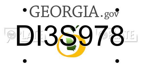 DI3S978 Georgia License Plate