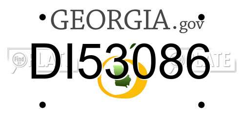 DI53086 Georgia License Plate