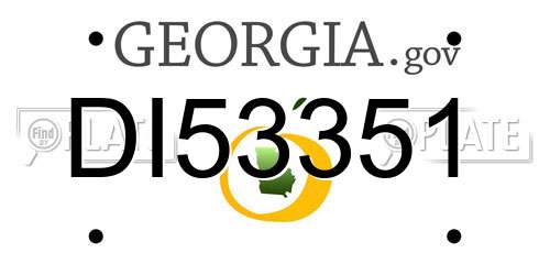DI53351 Georgia License Plate