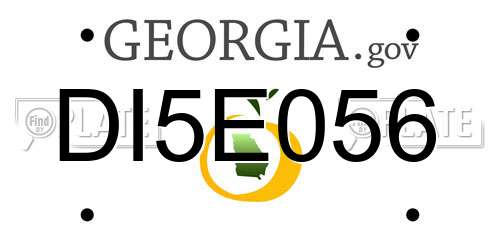 DI5E056 Georgia License Plate
