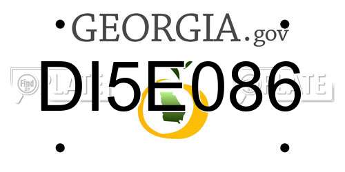 DI5E086 Georgia License Plate