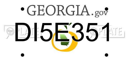 DI5E351 Georgia License Plate