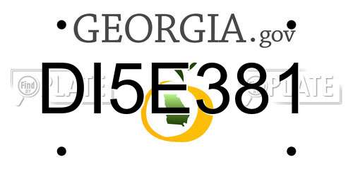 DI5E381 Georgia License Plate