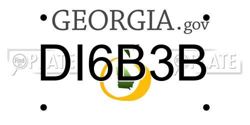 DI6B3B Georgia License Plate