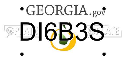 DI6B3S Georgia License Plate