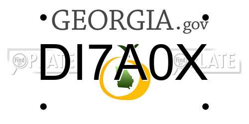 DI7A0X Georgia License Plate