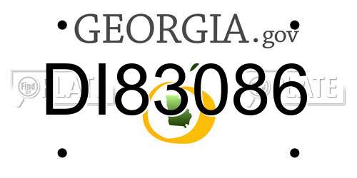 DI83086 Georgia License Plate