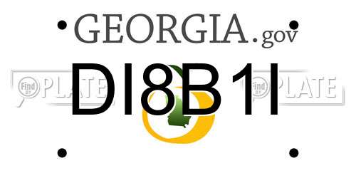 DI8B1I Georgia License Plate