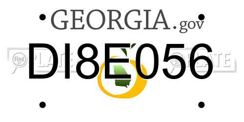 DI8E056 Georgia License Plate