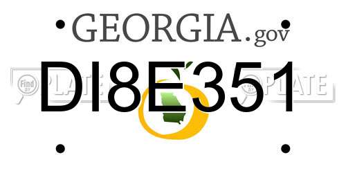 DI8E351 Georgia License Plate