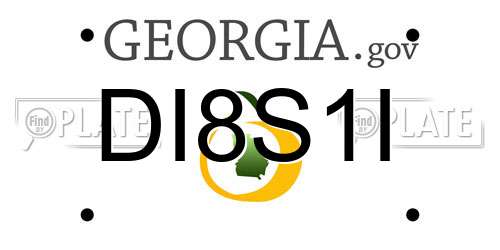 DI8S1I Georgia License Plate