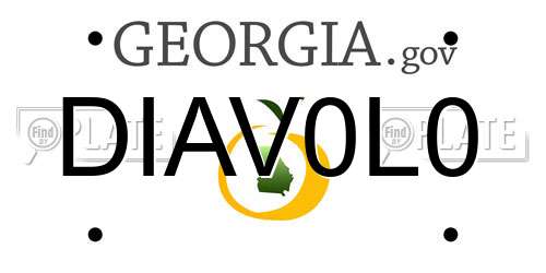 DIAV0L0 Georgia License Plate