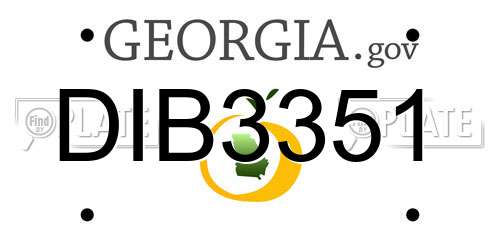 DIB3351 Georgia License Plate