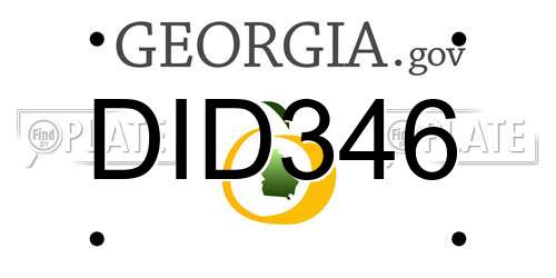 DID346 Georgia License Plate