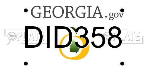 DID358 Georgia License Plate