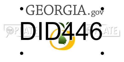 DID446 Georgia License Plate