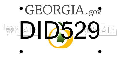 DID529 Georgia License Plate