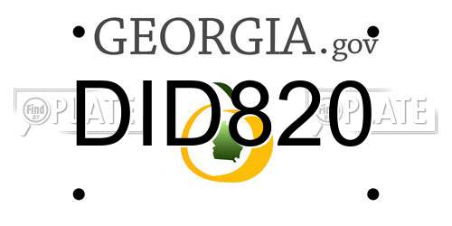 DID820 Georgia License Plate