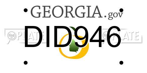 DID946 Georgia License Plate