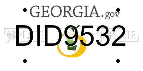 DID9532 Georgia License Plate