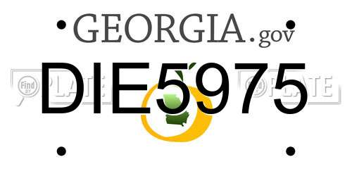 DIE5975 Georgia License Plate