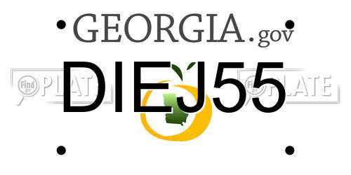 DIEJ55 Georgia License Plate