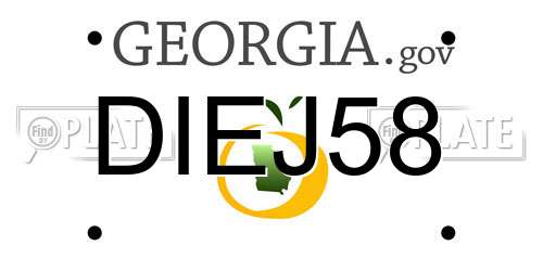 DIEJ58 Georgia License Plate