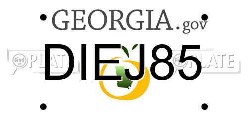 DIEJ85 Georgia License Plate