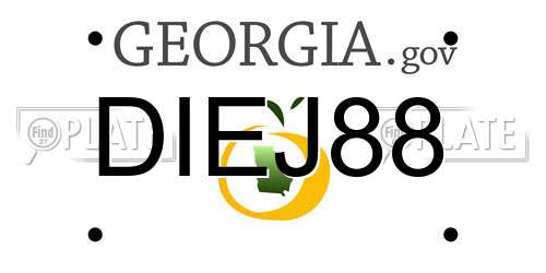DIEJ88 Georgia License Plate