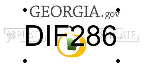 DIF286 Georgia License Plate