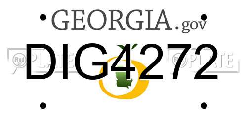 DIG4272 Georgia License Plate