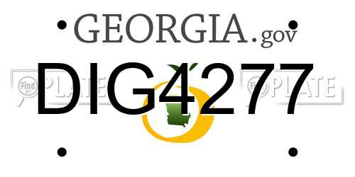 DIG4277 Georgia License Plate