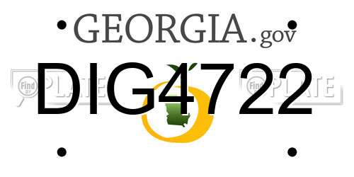 DIG4722 Georgia License Plate