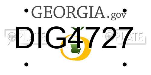 DIG4727 Georgia License Plate
