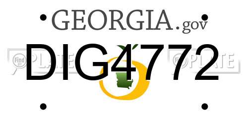 DIG4772 Georgia License Plate