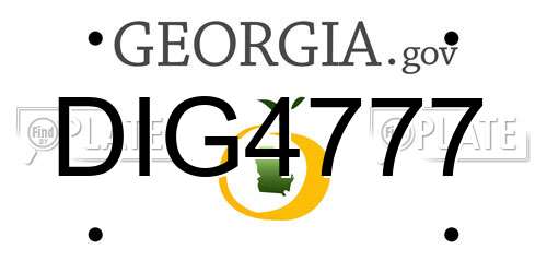 DIG4777 Georgia License Plate