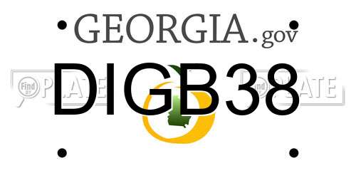 DIGB38 Georgia License Plate