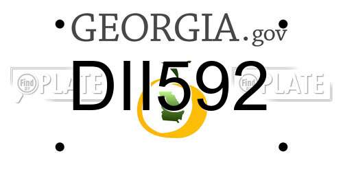 DII592 Georgia License Plate