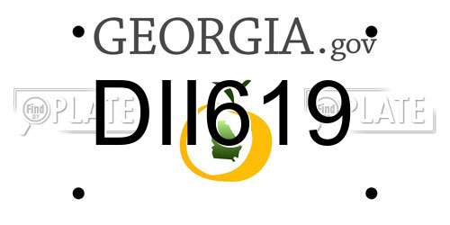 DII619 Georgia License Plate
