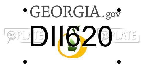 DII620 Georgia License Plate