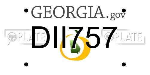 DII757 Georgia License Plate