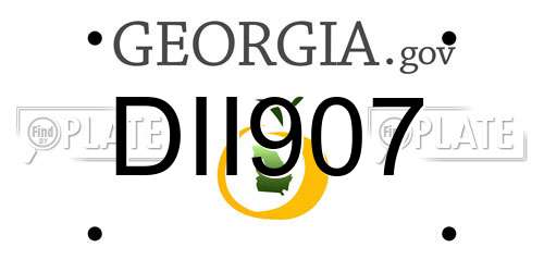 DII907 Georgia License Plate