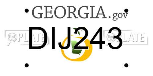 DIJ243 Georgia License Plate